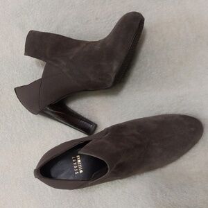 Authentic Stuart Weitzman Taupe Leather High Heel Booties NWOB